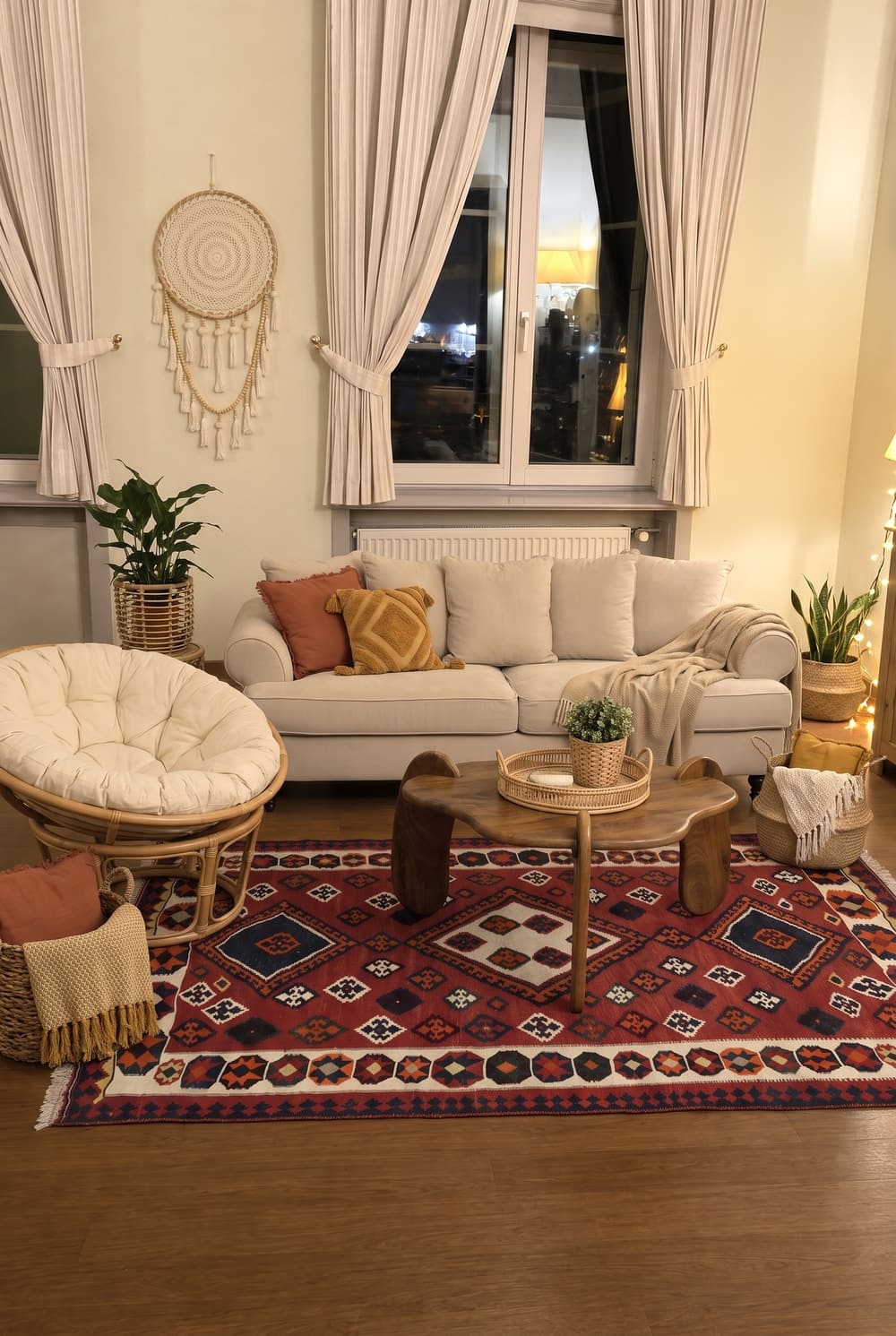 Wohnzimmer im Boho-Stil