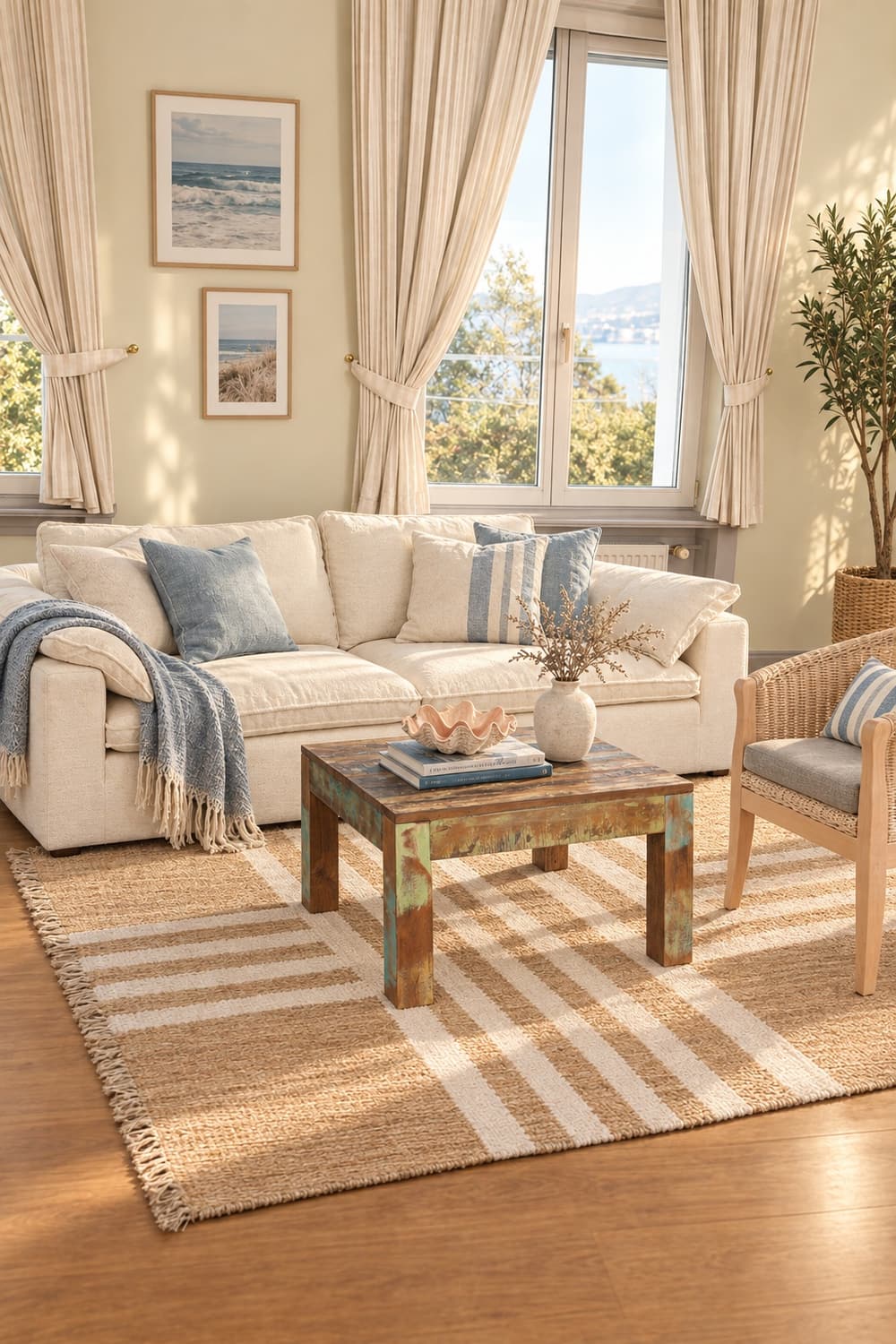 Wohnzimmer im Coastal-Stil